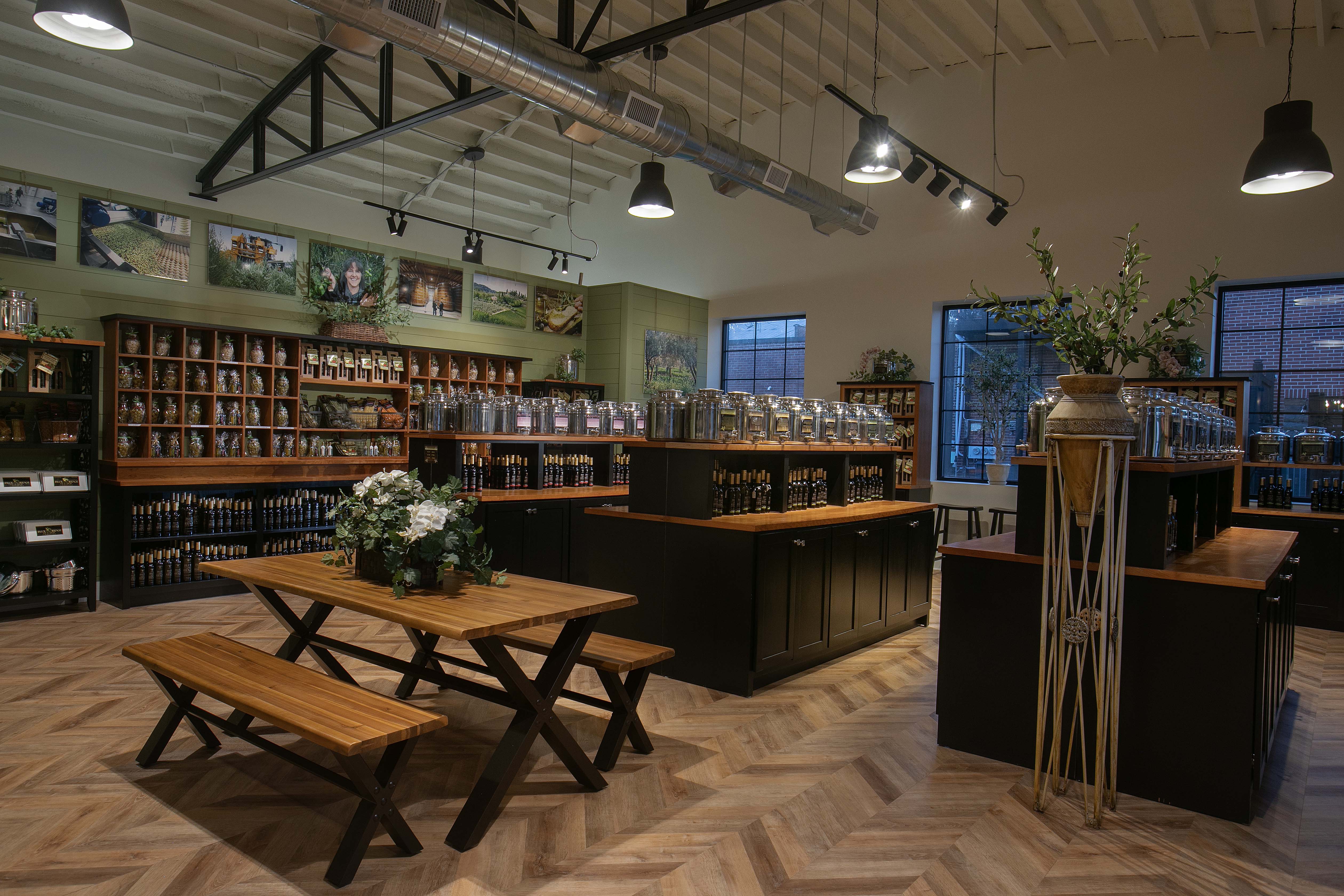 Interior of the Blue Ridge Olive Oil Company store in Blairsville, Georgia